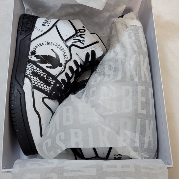 BNIB BIKKEMBERGS SIGGER HIGH-TOP LACE-UP MEN'S SNEAKERS US 9.5 - Picture 4 of 17